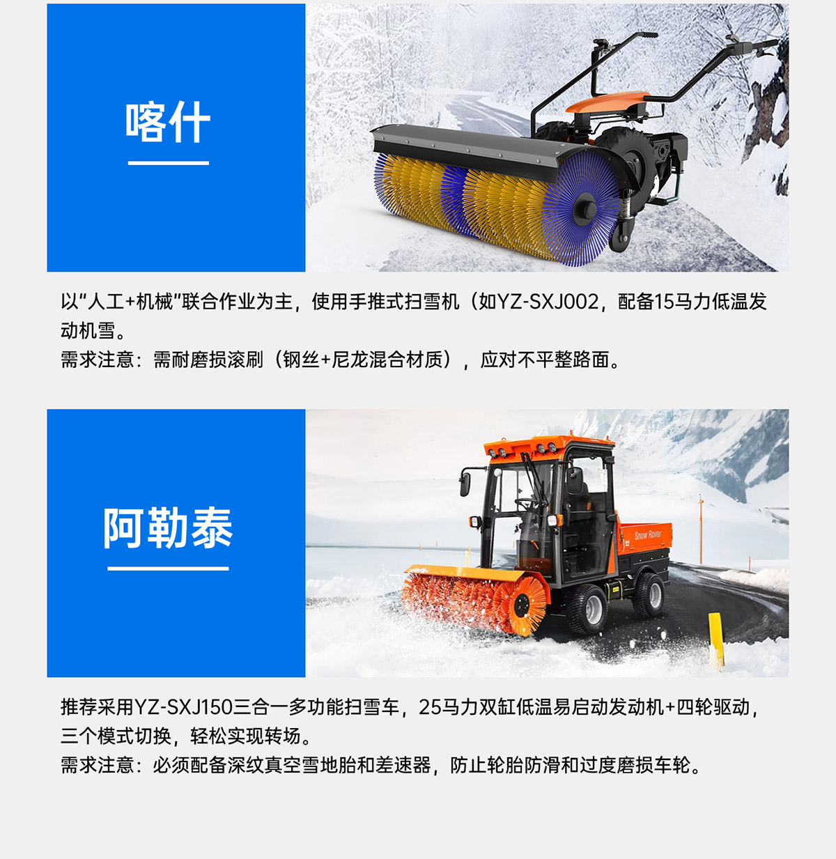 各地區(qū)掃雪機(jī)使用情況