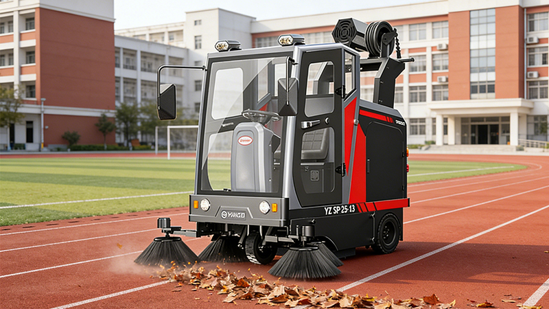 揚(yáng)子YZ-SP25-13駕駛式掃地機(jī)交付宜昌文鼎廣場(chǎng)，室外硬質(zhì)路面清潔新方案